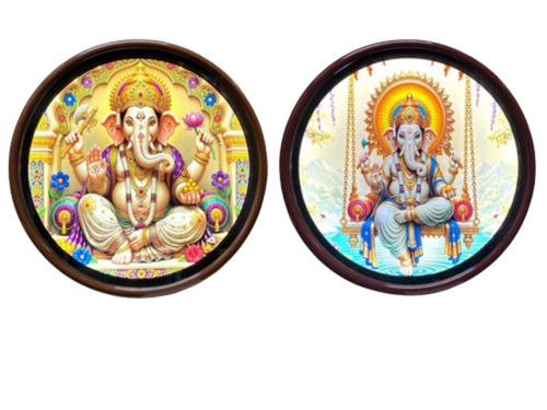 Ganesh Acrylic Round Wall Art