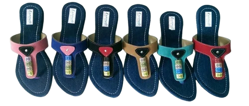 Blue Designer Women Flat Slipper