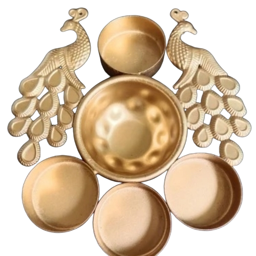 Golden Peacock Design Urli - Features: Light Weight