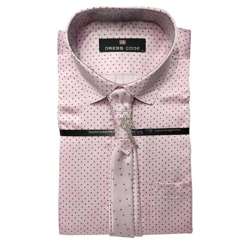 Men Peach Silk Shirt - Feature: Easy To Wash