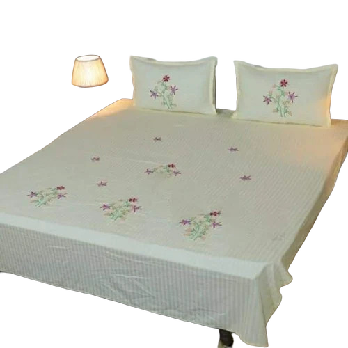 Bedding Blues Embroider Double Bed Cotton Bedsheets