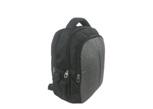 Polyester Laptop Shoulder Backpack - Color: Black