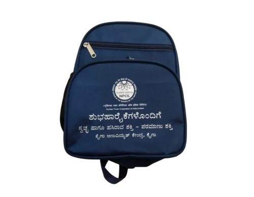 Polyester Printed Blue College Backpack Bag