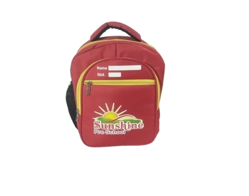 Polyester Printed Kids School Backpack Bag - Color: Yellow