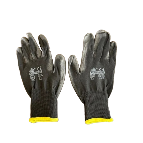 Black Pu Coated Safety Hand Gloves