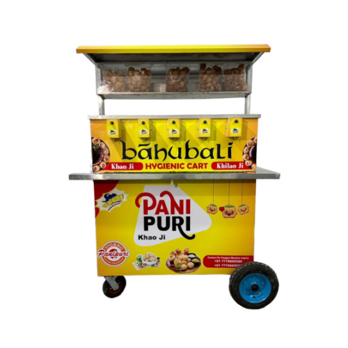 Commercial Stainless Steel 6 Nozzle Panipuri Vending Cart - Color: Silver Grey