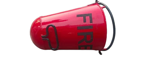 4 L Fire Sand Bucket - Mild Steel, Round, Red, Galvanized | Durable, Fire Extinguisher Use