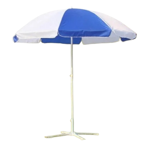 Blue And White Garden Umbrella - Handle Material: Iron