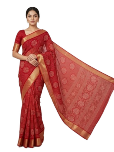 Silk Cotton Sarees - Color: Red