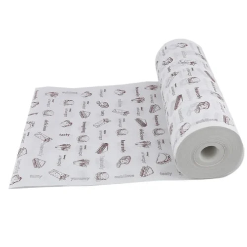 45 Gsm Food Grade Printed Butter Paper Roll (1 Kg Roll) - Color: White Base