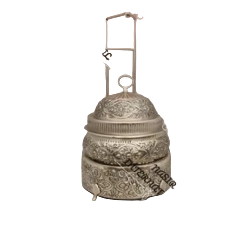 Round Silver Antique Chafing Dish