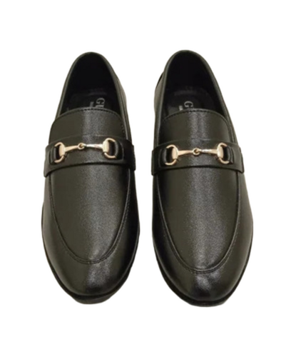 Black Leather Casual Loafer Shoes