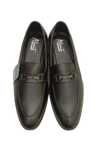 Black Leather Loafer Shoes - Leather, Size 9, Black | Slip On, Men's Daily Wear, Seasonal Use
