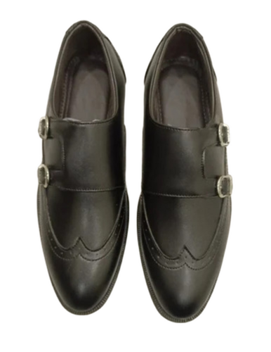 Black Monk Strap Loafer Shoes