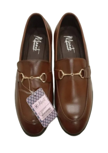 Men Leather Formal Loafer Shoes - Leather, Size 9, Brown | Slip On, Suitable for Rainy, Spring, Summer, Winter