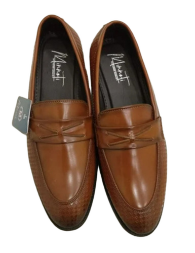 Men Tan Leather Casual Loafers