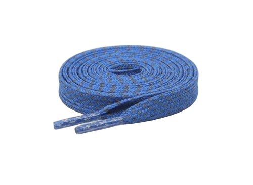 Nylon Twill Weave Blue Flat Shoe Lace