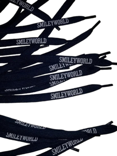 Polyester Custom Printed Black Flat Shoe Lace