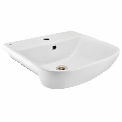 Semi Recessed Cabinet Wash Basins - Color: White