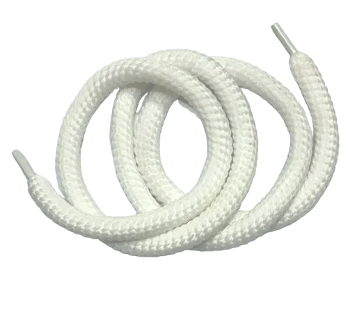 Polyester Solid White Round Shoe Lace