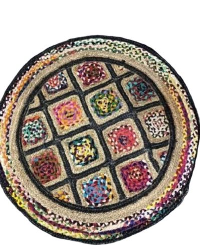 Black And Natural Diamond Rug