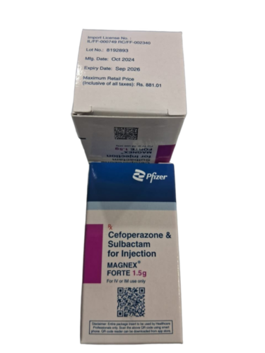 Pfizer Cefeoperazone & Sulbactam For Injection Magnex Forte 1.5mg
