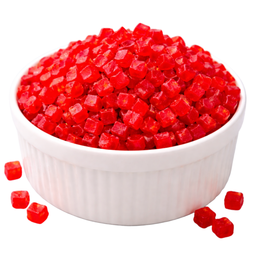 Red Tutti Frutti (Candied Papaya Dices) - Application: Ice Cream Topping