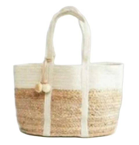 White Cotton Braided Bag