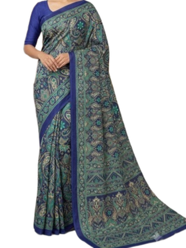 Daily Wear Printed Sarees - Color: Blue Dark