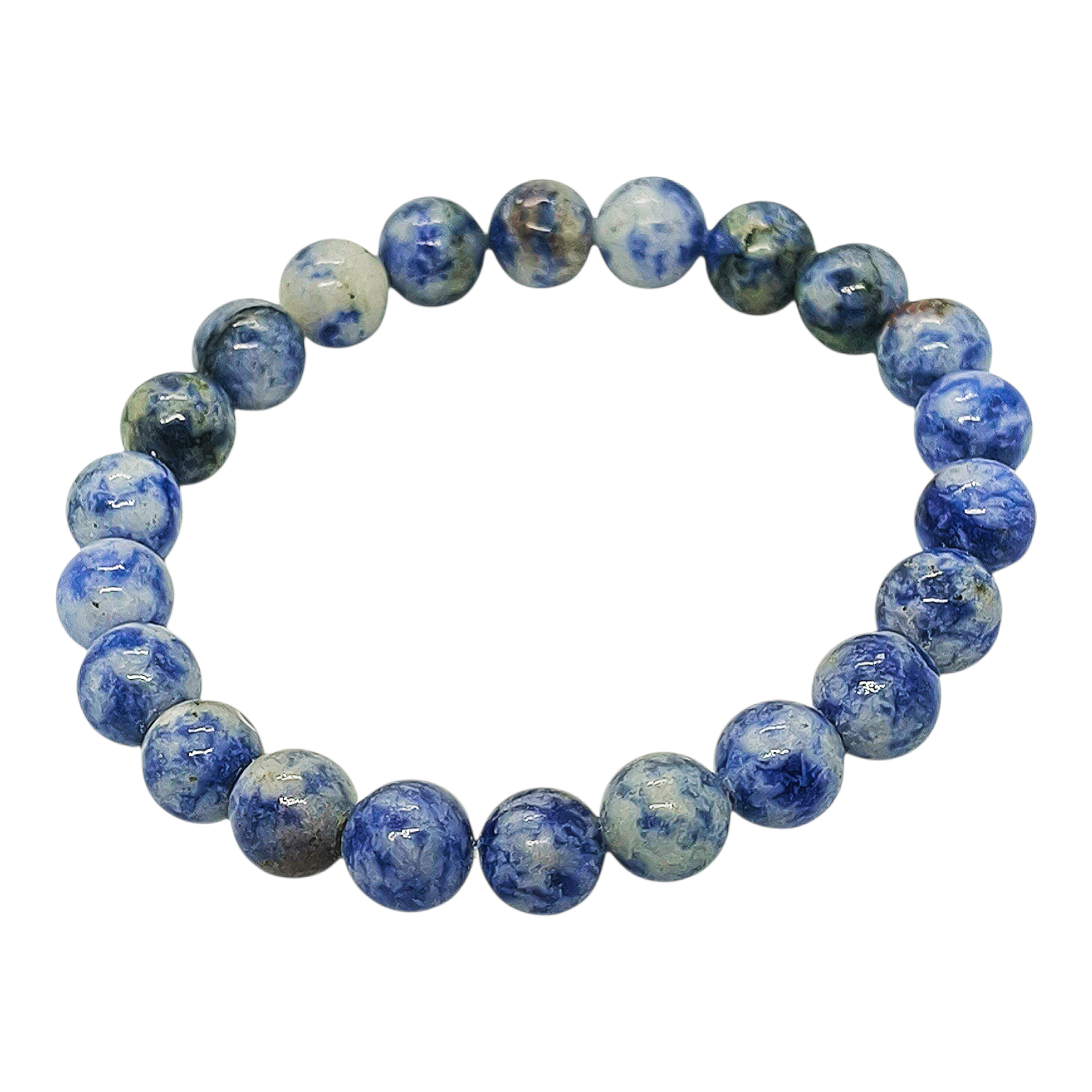 Sodalite Gemstone Bracelet - Color: Deep Blue And White