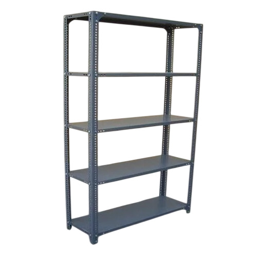 4 Shelves Slotted Angle Racks - Color: Dark Grey