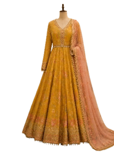 Designer Anarkali Suits - Fabric Type: Cotton Silk