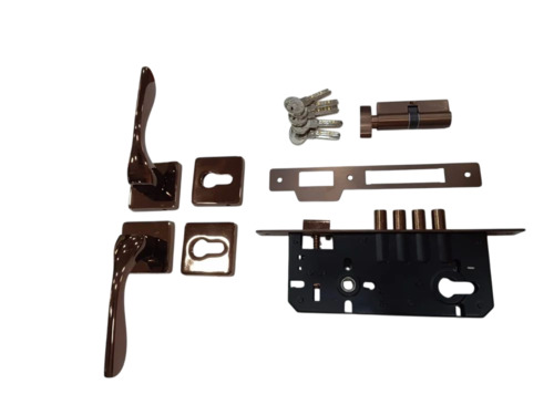 5 Inch Brass Mortise Handle Set