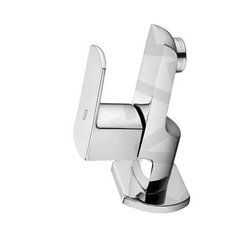 Bathcare Bib Cock Kubix - Brass, Wall Mounted, Silver | Durable, Satin Finish, Home Use