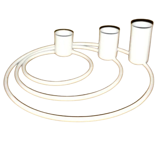 Iron 3 Ring Candle Holder - Iron White Round | Rust Resistant Heat Resistant Stable Base Elegant Finish