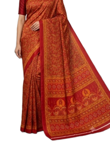 printed crepe saree