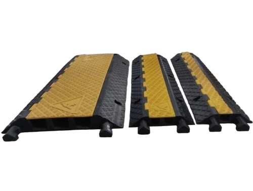 Double Channel Black Drop Over Cable Cover - Material: Rubber
