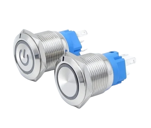 Illuminated Push Button - Color: Silver