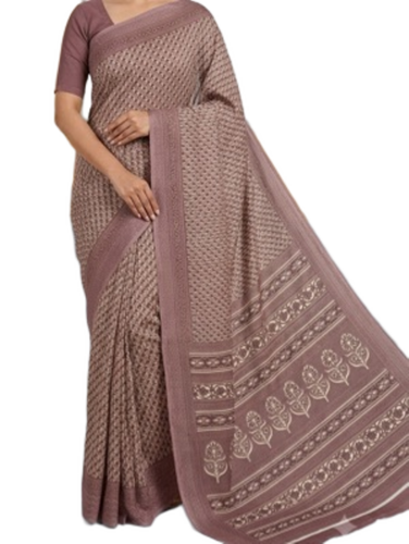 Stylish Italian Crepe Sarees - Color: Chocolate Brown