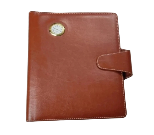 Pu Leather Brown 2 Fold Diary Cover - Size: A4