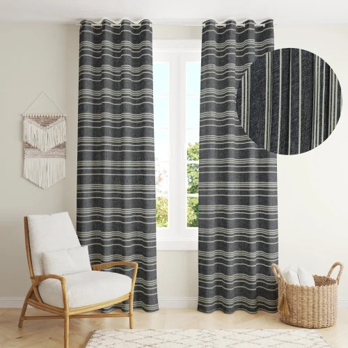 9 Foot Jute Curtains - Color: Black