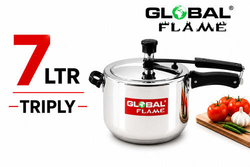 7 L Global Flame Triply Pressure Cooker - Feature: Durable