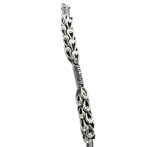 Mens Turkey Design Lock Skin Dragon Face Silver Bracelets - Gender: Unisex