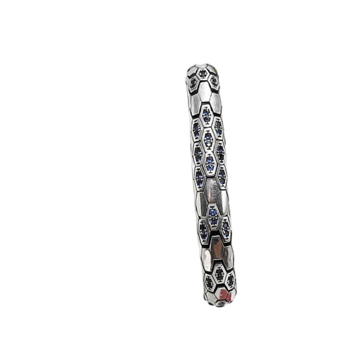 Double Face Snake Design Imported Pure Silver Bracelet - Gender: Unisex