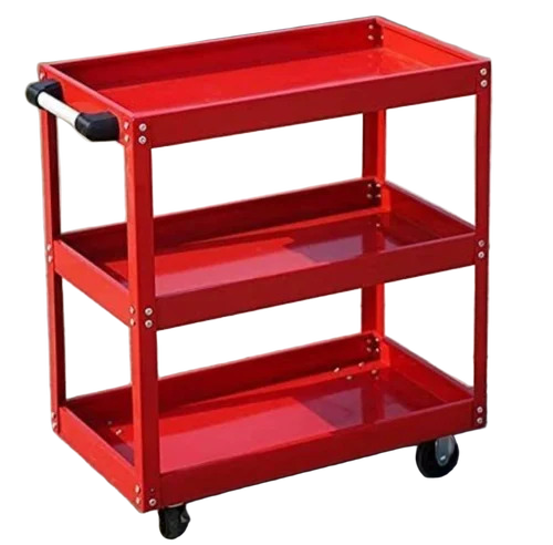Red Mild Steel Tool Trolley