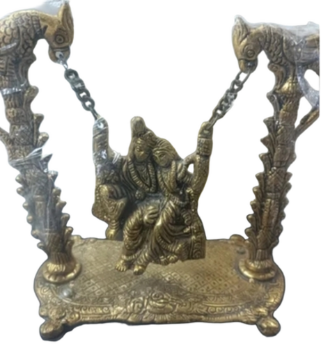Golden Color Shri Krishna And Radha Statue