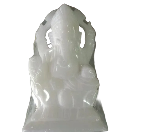 Marble Ganesh Idol - Color: White