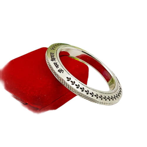 Mens V Solid Silver Om Namay Shivay Customised Kada 300Gm - Jewelry Type: Bangles