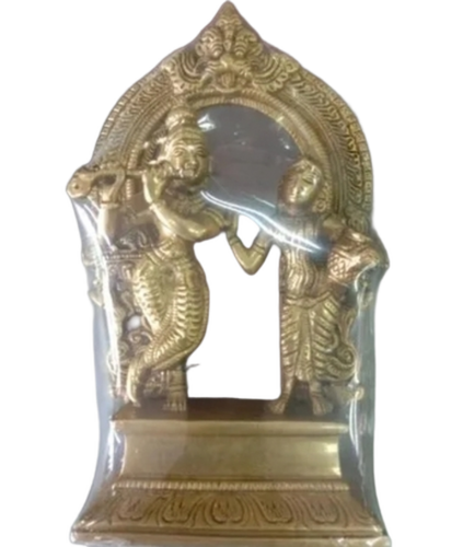 Metal Radhe Krishna Idol - Color: Golden