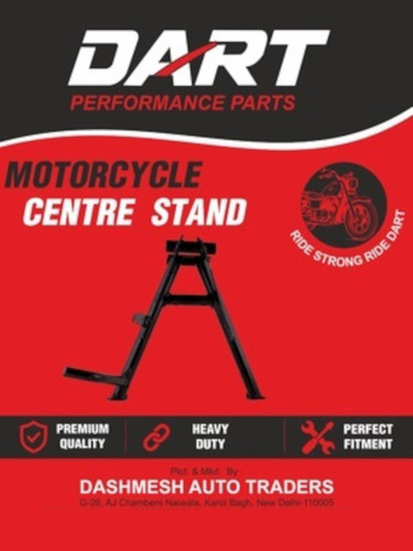 Motorcycle Center Stand - Color: Black